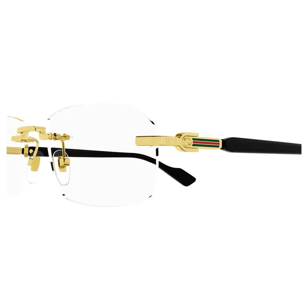 Gucci GG1221O Eyeglasses Gold Blue Metal Rimless